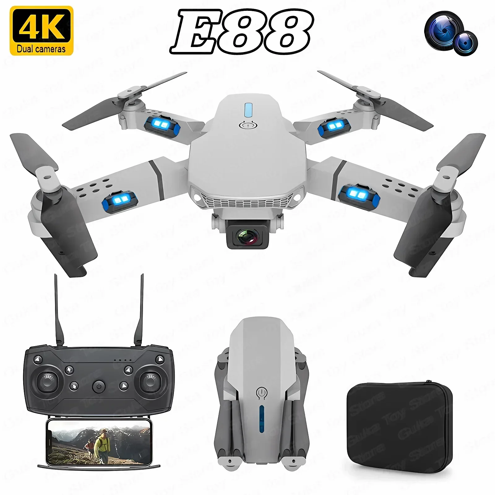 Drone Camera Mount - E88 Pro WIFI FPV Drone grandangolare