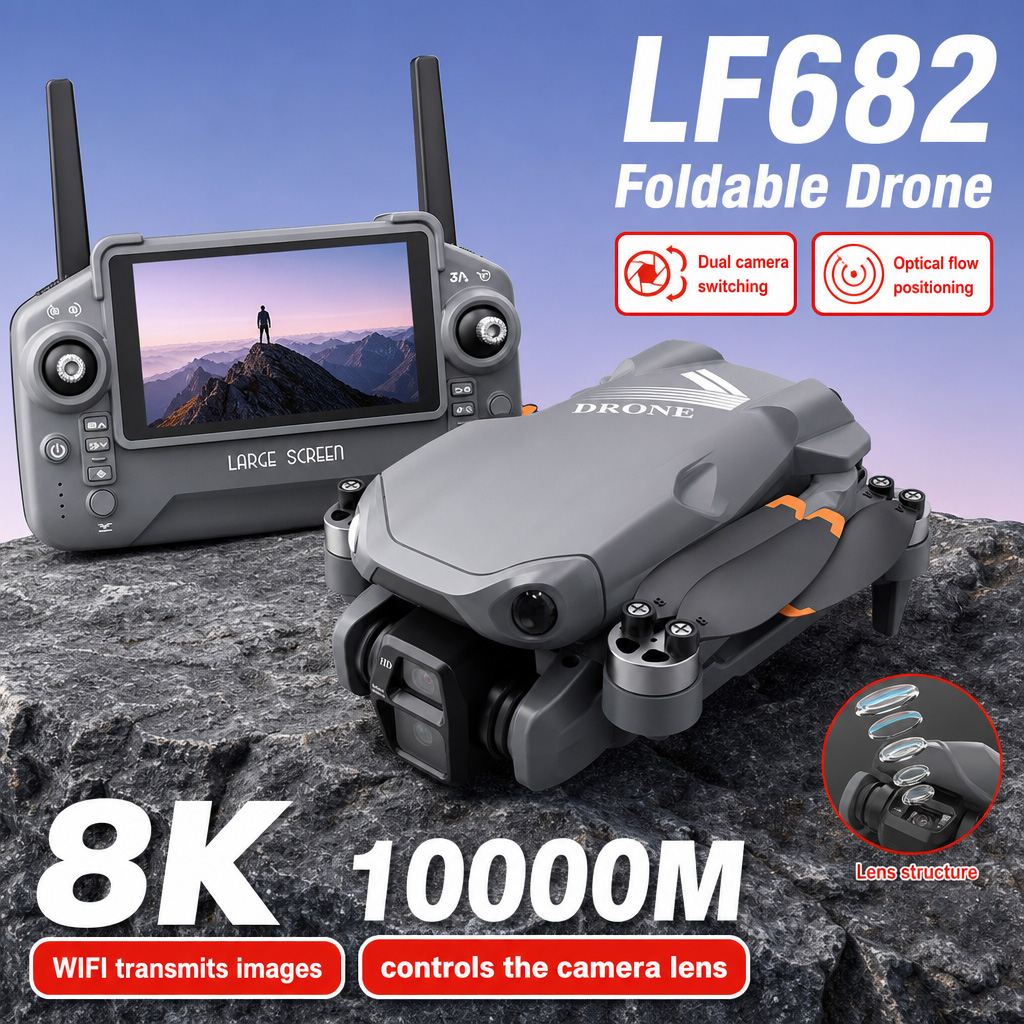 Drone Camera 4K - Drone Aereo LF682 con Doppia Fotocamera