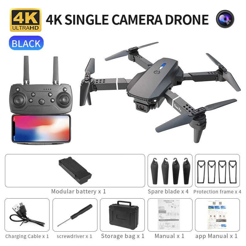 Drone Camera 4K - Il drone pieghevole intelligente E88 supporta